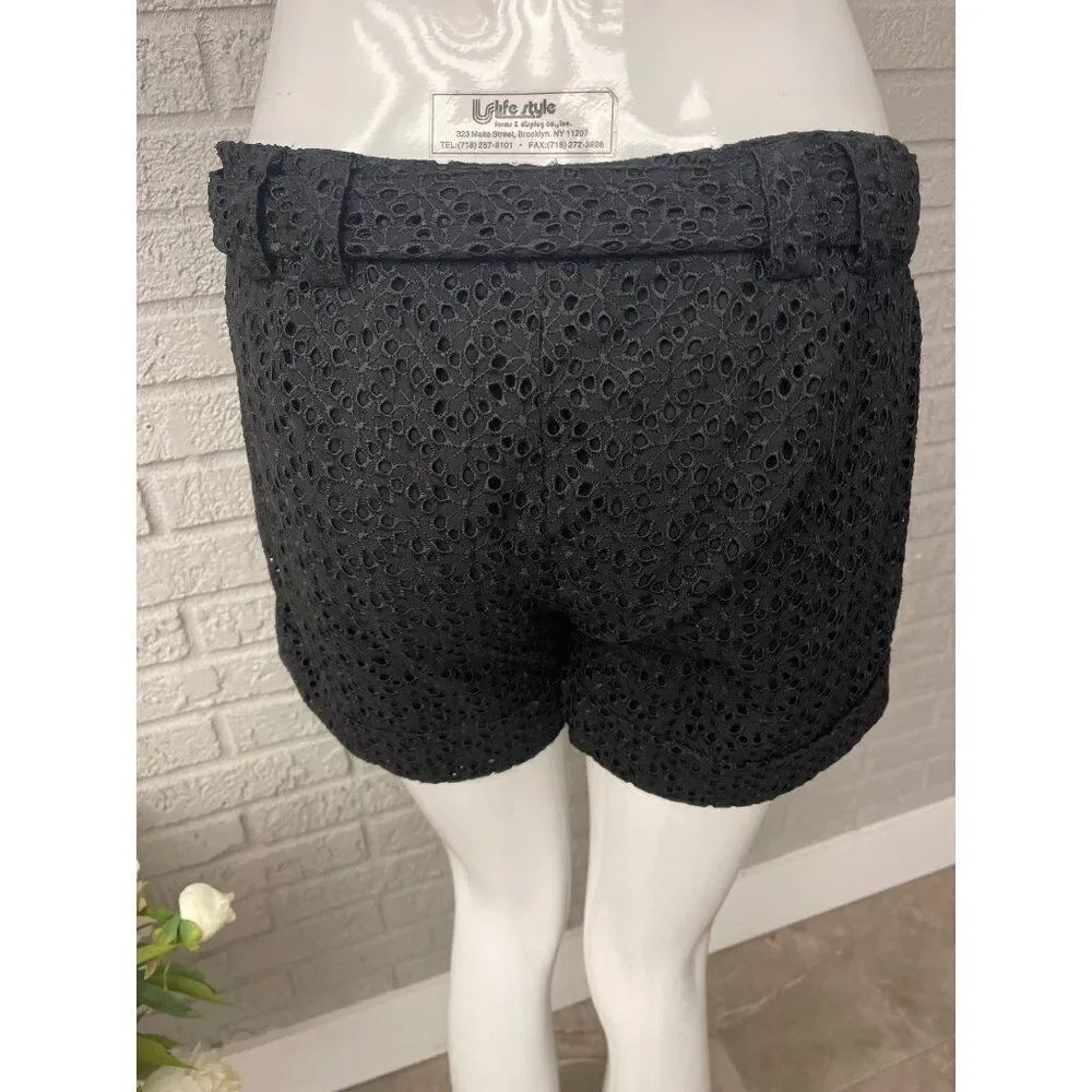 Express Design Studio Women Black Eyelet Shorts Size 6